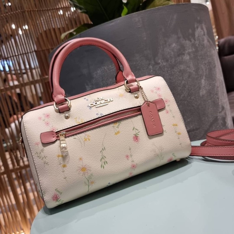 Coach Rowan online Satchel with Spaced Wildflower Print and a matching Tech Wallet