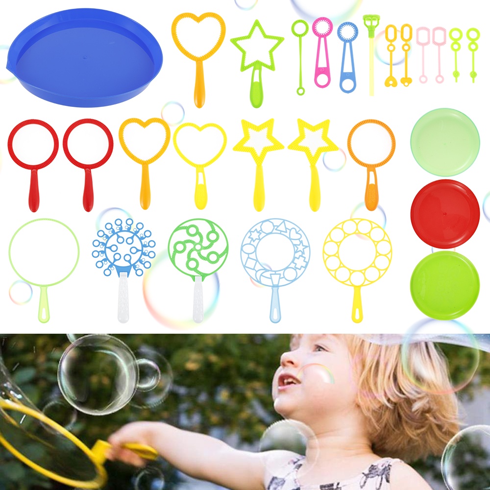 28Pcs/Set Outdoor Bubble Wand Tool Bubble Blow Maker Garden Outdoor Fun ...