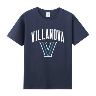 เสื้อยืดสีขาว❡♀ﺴSummer ncaa American Villanova University บาสเก็ตบอลรอบเสื้อยืดคอกลมแขนสั้นผ้าฝ้ายพิมพ์ลายS-4XL