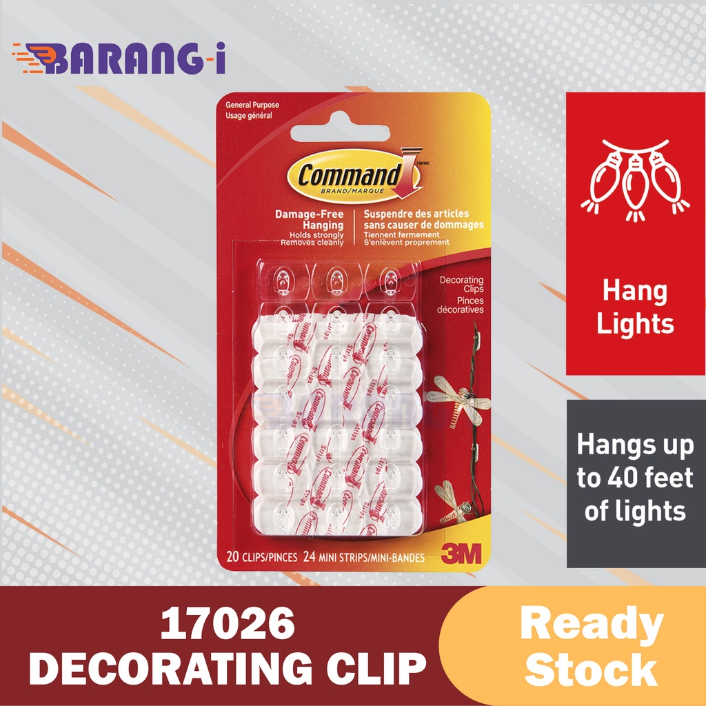 3m Command 17026 คลิปตกแต่ง Mini Wall Hook Organizer คลิปสายไฟ ...