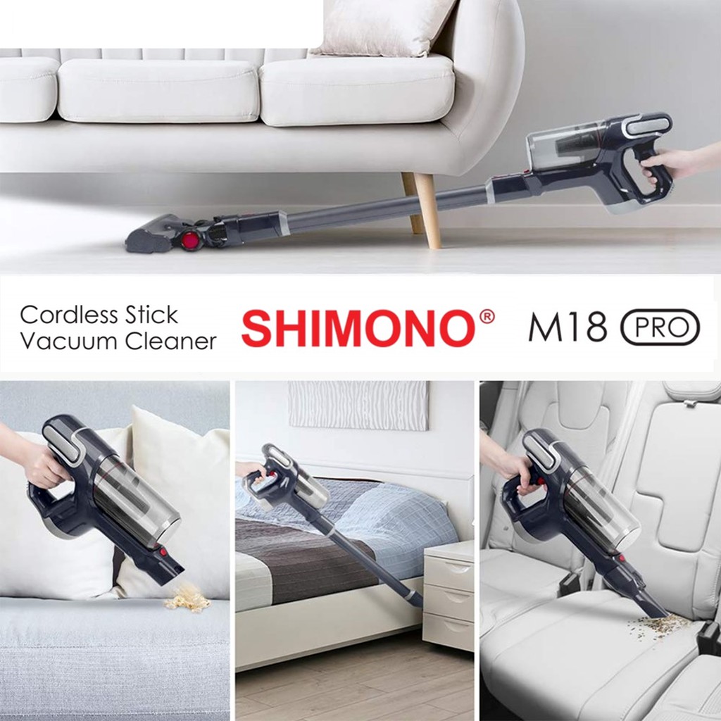 ภาพสินค้าSHIMONO M18 เครื่องดูดฝุ่นไร้สาย แบบมีด้ามจับ จากร้าน shimono.ok บน Shopee ภาพที่ 4