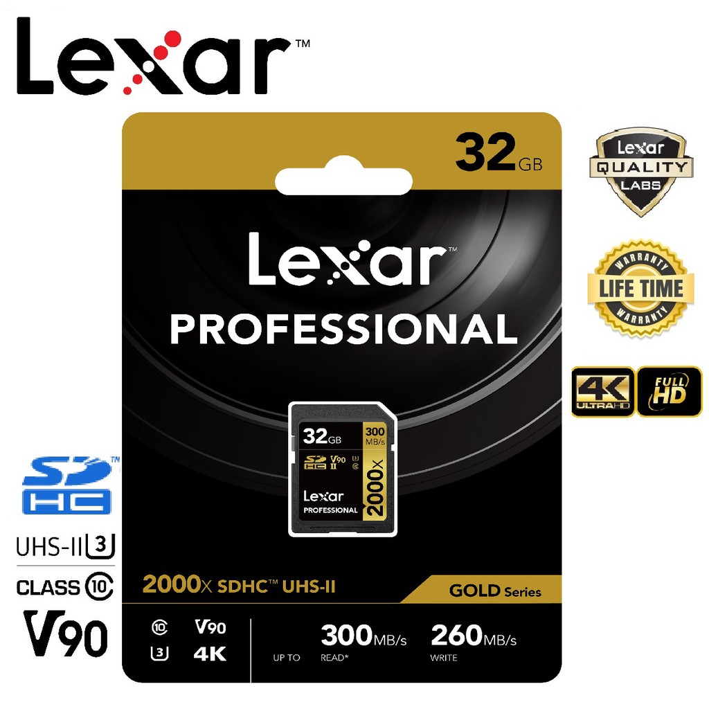 ภาพหน้าปกสินค้าLexar 32GB SDHC Professional 2000x (300MB/s) จากร้าน legendthailand บน Shopee