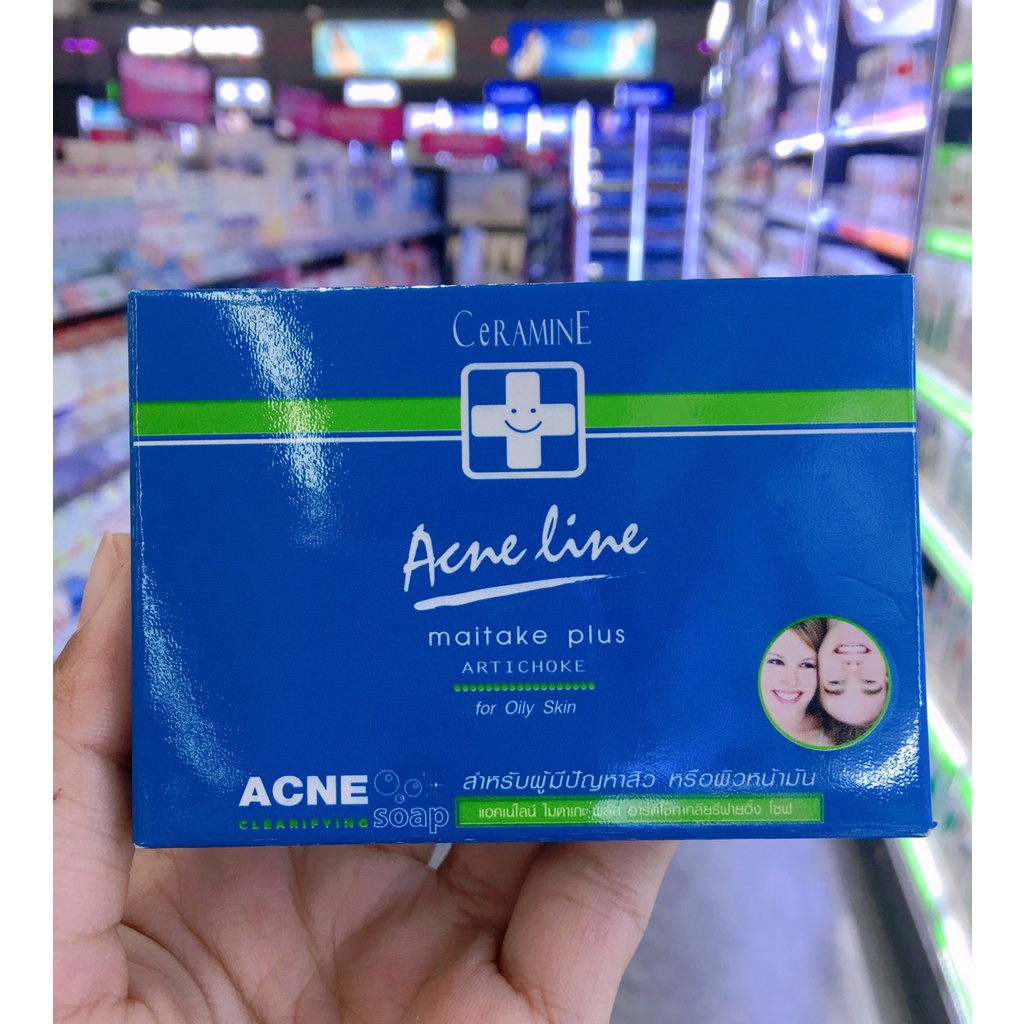 ceramine-acne-line-maitake-plus-soap-80g-เซอรามายน์-แอคเน่ไลน์-ไมตาเกะ-พลัส-โซฟ-สบู่ล้างหน้า