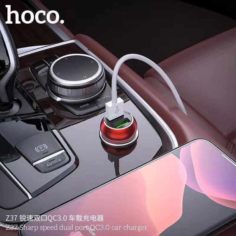 ที่ชาร์จในรถยนต์-hoco-z37-hoco-z37-พอร์ตคู่-รองรับ-qc3-0-2-usb-มาตรฐาน-ชาร์จในรถยนต์-ส่งไว-ใช้งานง่าย