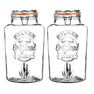 KILNER โหลแก้ว คิลเนอร์ สำหรับเครื่องดื่มพร้อมก๊อก คลิปหนีบด้านบน สไตล์วินเทจ ขนาดบรรจุ 5 ลิตร รุ่น 0025.873 ขนาด 22.5 x