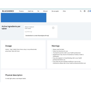 ภาพขนาดย่อของภาพหน้าปกสินค้าBlackmores Milk Thistle 42 Tablets วิตามิน แบล็คมอร์ blackmore แบ็ลคมอ แบ็ลคมอร์ tikishop จากร้าน tikishopofficial บน Shopee ภาพที่ 2