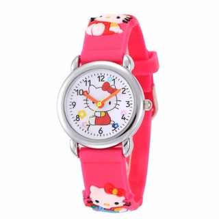 สินค้า นาฬิกาข้อมือ Hello Kitty 3D นาฬิกาซิลิโคน Silicone Band นาฬิกาซิลิโคน Children Kid Cartoon นาฬิกาข้อมือควอตซ์