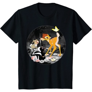 เสื้อยืดผ้าฝ้ายพรีเมี่ยม เสื้อยืด พิมพ์ลาย Disney Bambi Playmates