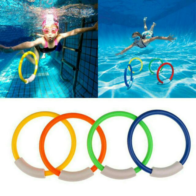 ภาพหน้าปกสินค้าห่วงดำน้ำ 1 ชิ้น ทุ่นดำน้ำ Underwater Dive Ring ของเล่นดำน้ำ Diving Toy Water Sports Fun Ring ของเล่นห่วงใต้น้ำ