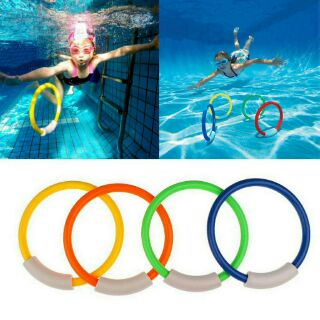 เช็ครีวิวสินค้าห่วงดำน้ำ 1 ชิ้น ทุ่นดำน้ำ Underwater Dive Ring ของเล่นดำน้ำ Diving Toy Water Sports Fun Ring  ของเล่นห่วงใต้น้ำ