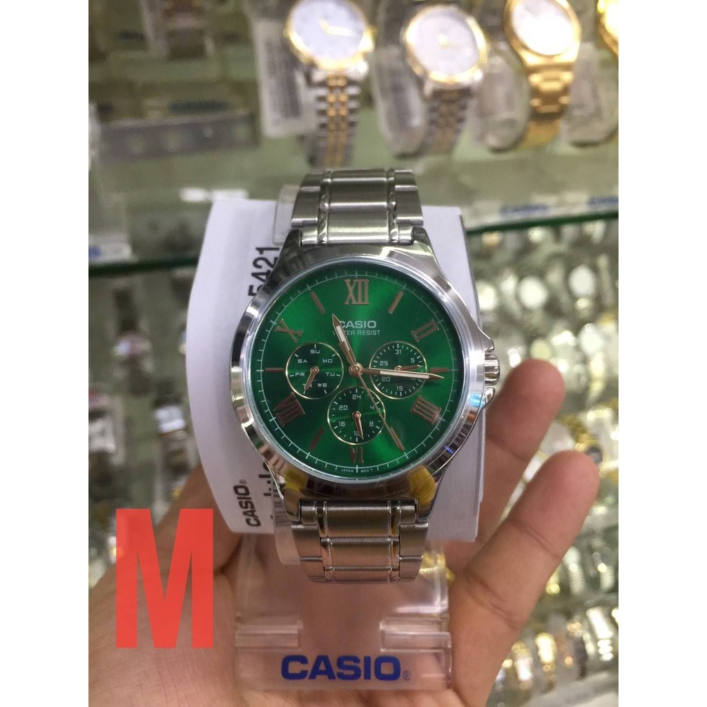 ของแท้-ประกันศูนย์-1-ปี-นาฬิกาผู้ชาย-casio-รุ่น-mtp-v300d-กล่อง-คู่มือ-ใบรับประกัน-ครบ