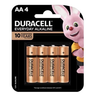 ถ่าน Duracell Everyday alkaline AA 1.5V (แพค4ก้อน)ของแท้บริษัท
