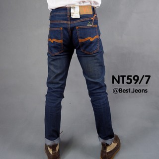 BEST JEANS กางเกงยีนส์ขายาวชาย รุ่น NT59/7 สียีนส์ฟอก ปักส้ม