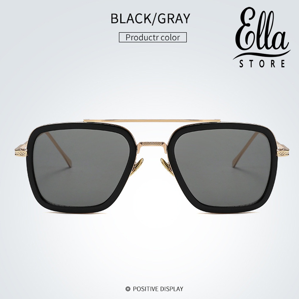 ellastore123-แว่นตากันแดด-เลนส์สี่เหลี่ยม-ป้องกันดวงตา-สําหรับ-unisex