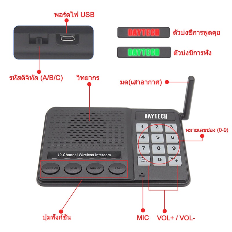 0-ค่าโทร-daytech-ระบบอินเตอร์คอมไร้สาย-10-ช่องทาง-สัญญาณแรง-1-กม-สําหรับโรงแรม-ออฟฟิศ-ci02