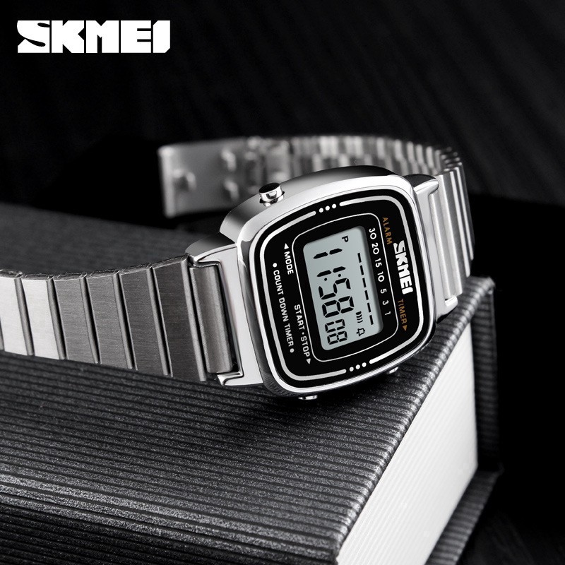 ภาพสินค้าSKMEI นาฬิกา นาฬิกาข้อมือผู้หญิง แบบกันน้ำ นาฬิกาข้อมือดิจิทัล LED สายสเตนเลสUpdated version จากร้าน skimei.th บน Shopee ภาพที่ 3