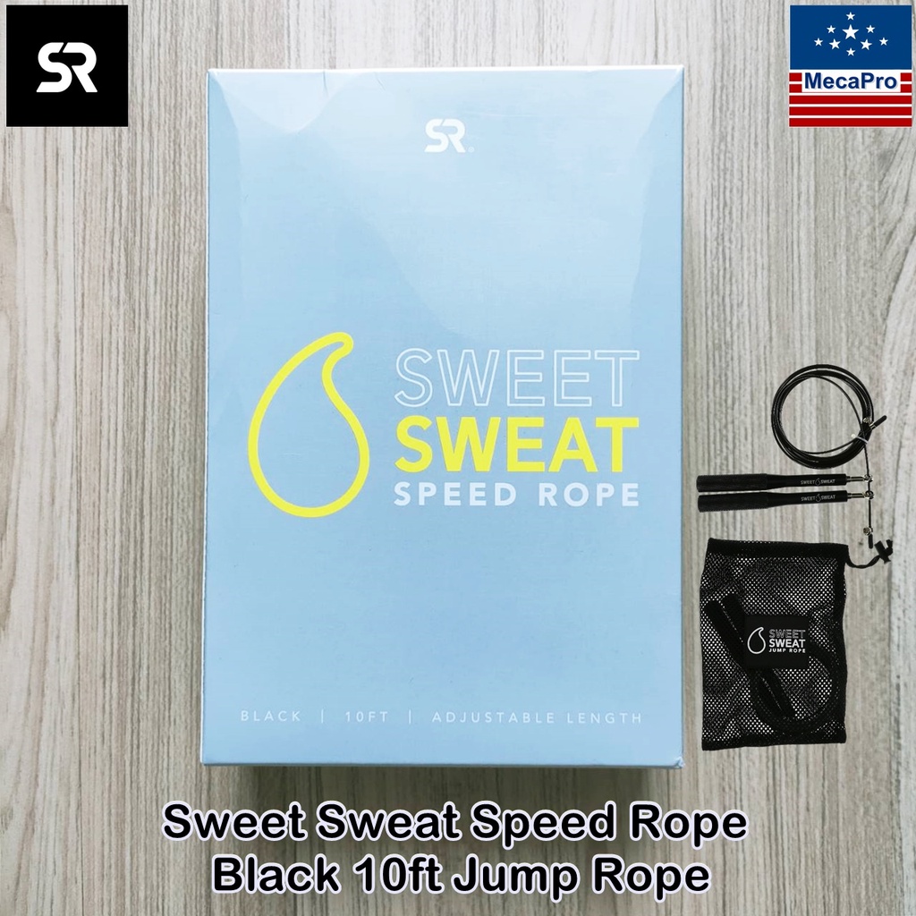 Sports Research® Sweet Sweat Speed Rope, Black 10ft Jump Rope เชือก ...