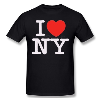 เสื้อผ้าผชเสื้อยืดลําลอง ผ้าฝ้าย แขนสั้น คอกลม พิมพ์ลาย I Love Newyork แฟชั่นสําหรับผู้ชายS-5XL