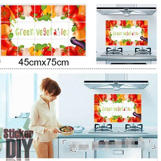 Aluminium Foil Sticker สติ๊กเกอร์อลูมิเนียม Green Vegetables (กว้าง75cm.xสูง45cm.)