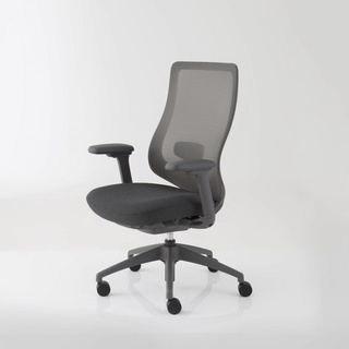 สินค้า Modernform เก้าอี้สำนักงาน Series16  Commercial เท้าแขนปรับได้ 3D เบาะหุ้มผ้าสีดำ พนักพิงตาข่ายเทา