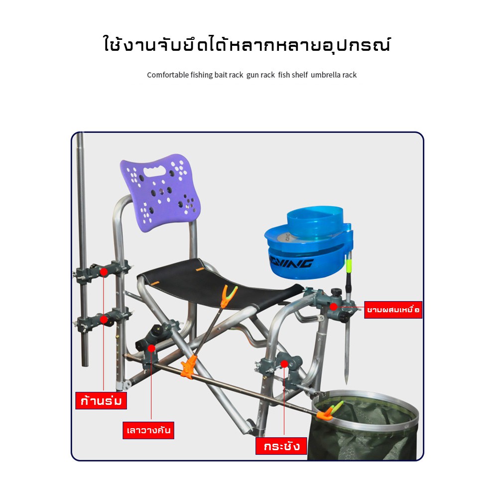 ตัวจับยึดอุปกรณ์-อเนกประสงค์-ตัวจับยึดอุปกรณ์กับเก้าอี้ตกปลา