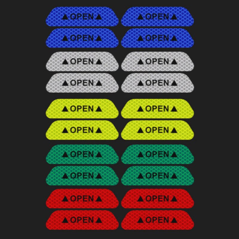 สติกเกอร์สะท้อนแสง-เพื่อความปลอดภัย-สําหรับติดประตูรถยนต์-4-ชิ้น