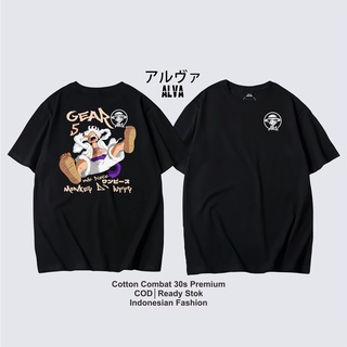 เสื้อยืดแขนสั้น เสื้อยืด ลายการ์ตูนอนิเมะญี่ปุ่น LUFFY GEAR 5 ONE PIECE 0015 ALVACOTH พรีเมี่ยม