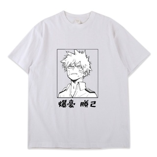 เสื้อยืดลําลอง ผ้าฝ้าย แขนสั้น พิมพ์ลายการ์ตูน My Boku No Hero Academia Katsuki Bakugou โอเวอร์ไซซ์ สไตล์ฮาราจูกุ คลาสสิ