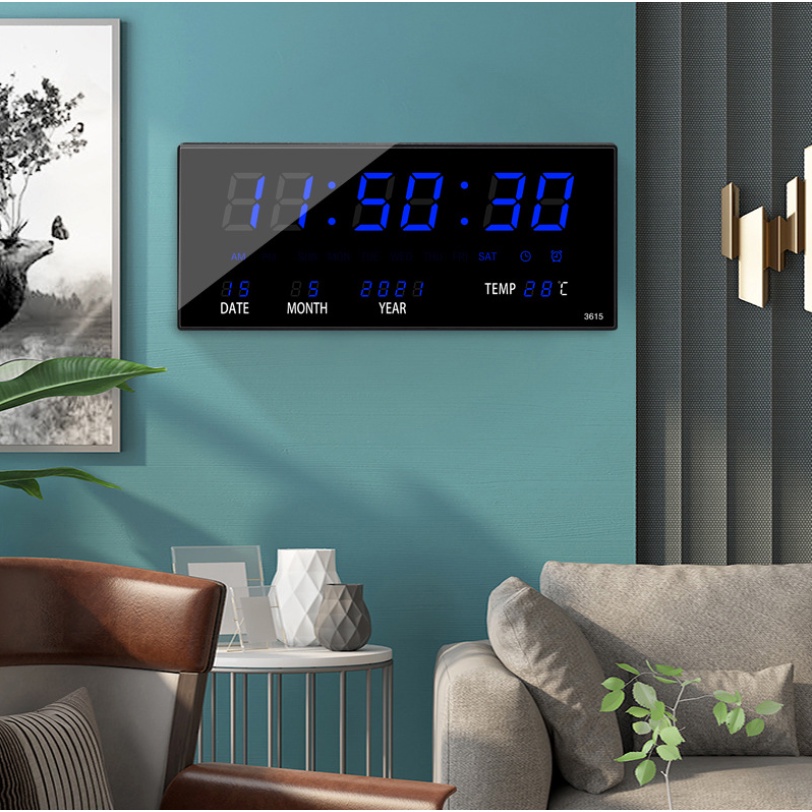 ภาพสินค้านาฬิกาดิจิตอล LED แขวนติดผนัง Number Clock แขวนผนัง รุ่น NO JH-3615 LED ขนาด 36x15x3CM มี4สีให้เลือก จากร้าน jck.500 บน Shopee ภาพที่ 4