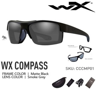 แว่นตา WileyX แท้ รุ่น COMPASS รุ่นที่มีโฟมกันลมสามารถถอดได้ กันสะเก็ดเหมาะสำหรับใช้งานในที่มีฝุ่นละอองสูง รับประกัน 1ปี