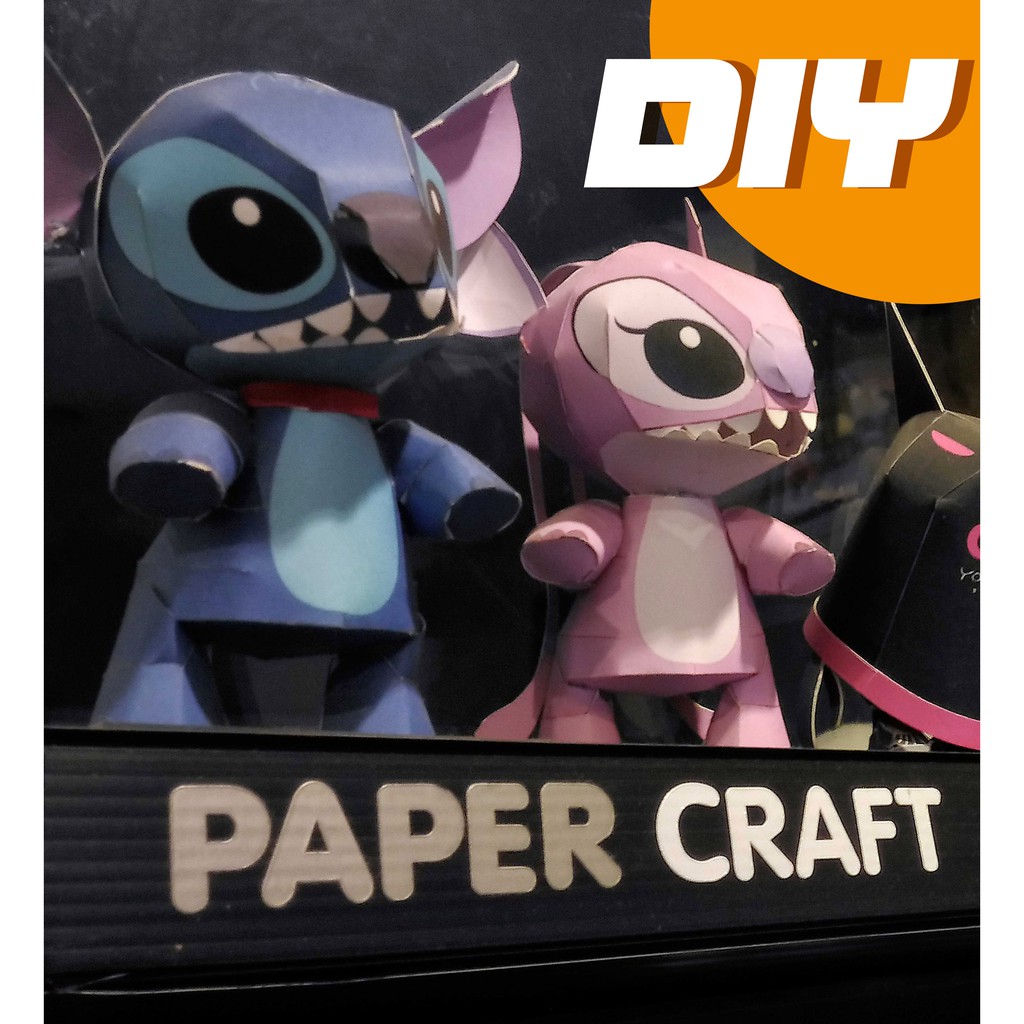 ของเล่นโมเดลกระดาษสติทซ์-แองเจิ้ล-stitch-amp-angel-papercraft-พร้อมคู่มือประกอบการทำ