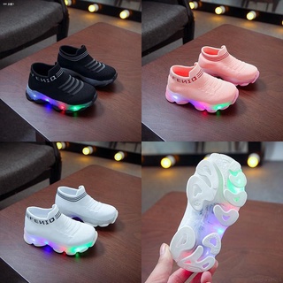 รองเท้าผ้าใบมีไฟ LED ระบายอากาศได้ดีสำหรับเด็ก