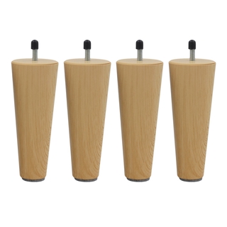 [AMLESO2] 4pcs Furniture Legs 150mm Round Wood Legs for Furniture Sofa/Couch/Cabinet