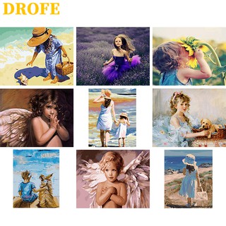 DROFE 【ขนาด : 50X40 ซม】~ คอลเลกชันเด็ก  ~ พร้อมส่งภาพระบายสีตามตัวเลขของขวัญDIY / paint by number / บ้านตกแต่ง / ตามหมายเลข / ภาพวาด DIY/ จิตรกรรมดิจิทัล / การวาดภาพดิจิทัล