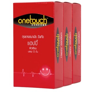 Onetouch ถุงยาง 52 ถุงยางอนามัยผิวเรียบ บางกว่าเดิม แฮปปี้กว่าเคย จำนวน 3 กล่อง