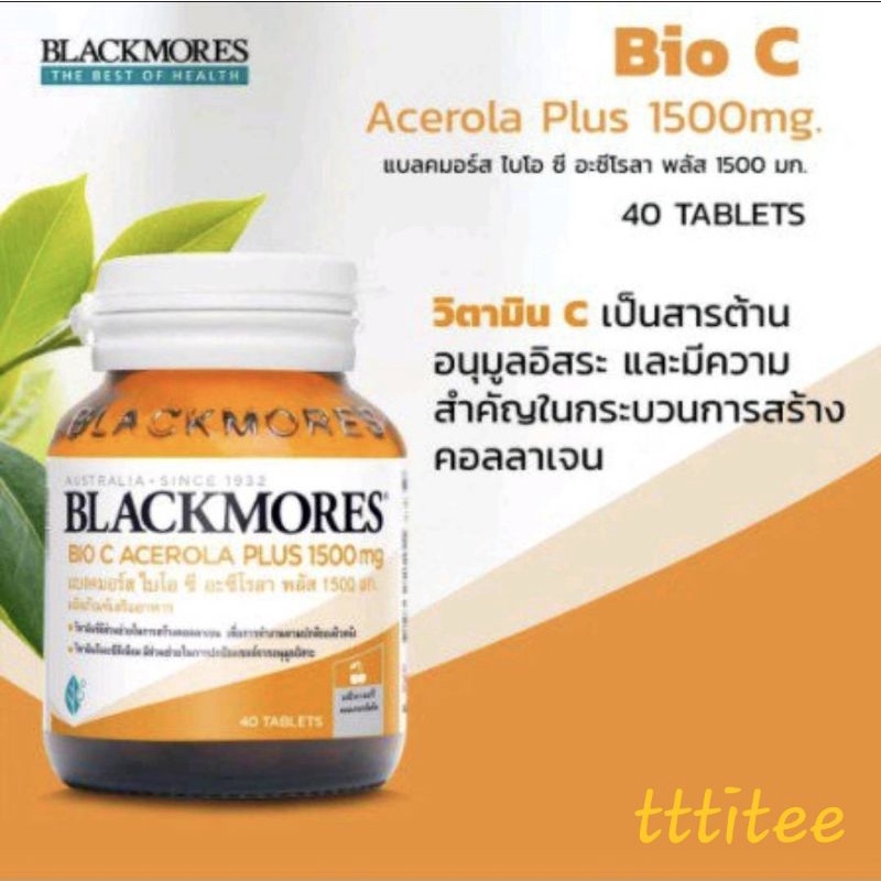 ภาพสินค้าBlackmores Bio C Acerola Plus 1500 mg. แบลกมอร์ส ไบโอ ซี อะซีโรลา พลัส 1500 มก. จากร้าน tttitee บน Shopee ภาพที่ 1