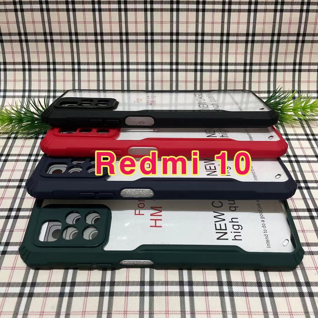 redmi-10-พร้อมส่งในไทย-เคสกันกระแทกขอบสีหลังใสxiaomi-redmi-10