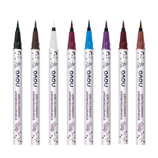 ภาพขนาดย่อของสินค้า5375(ใหม่/แท้) novo eyeliner อายไลน์เนอร์หัวพู่กันขนาด 0.1 มิล สีชัด เส้นคม ติดทน กันน้ำ