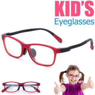 KOREA แว่นตาแฟชั่นเด็ก แว่นตาเด็ก รุ่น 2105 C-7 สีแดง ขาข้อต่อ วัสดุ TR-90 (สำหรับตัดเลนส์) เบาสวมไส่สบาย
