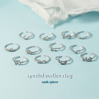 (กรอกโค้ด 72W5V ลด 65.-) earika.earrings - special zodiac ring แหวนราศีชุบเงิน ฟรีไซส์ปรับขนาดได้ ผิวแพ้ง่ายใส่ได้