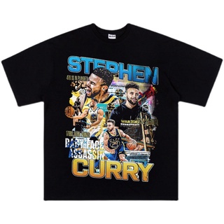 เสื้อยืดโอเวอร์ไซส์[Yootaaa] เสื้อยืดแขนสั้น ผ้าฝ้าย ทรงหลวม ลาย NBA Stephen Curry สไตล์ฮิปฮอป 2022S-3XL