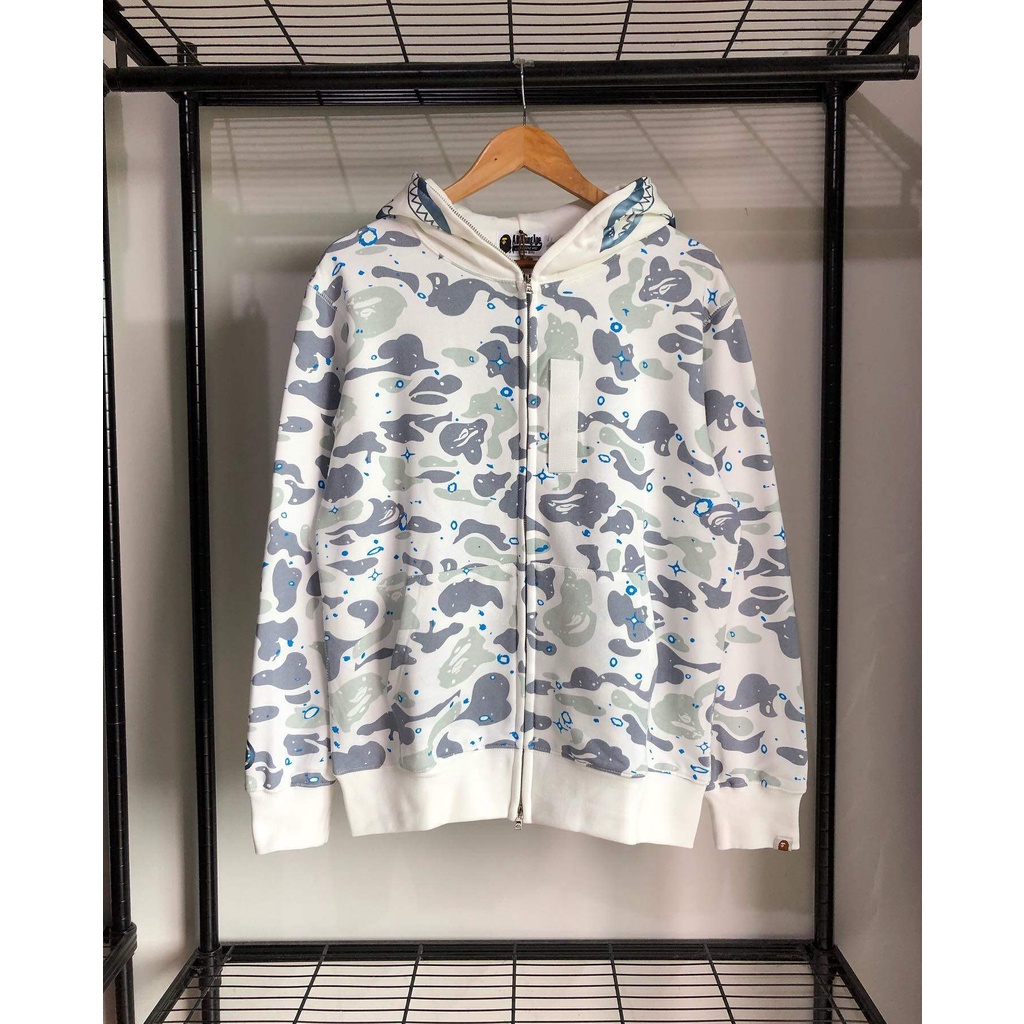 2010023 Navy Blue Patterned Hooded Jacket