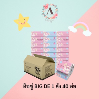 BIG DE 🧁 กระดาษทิชชู่ ยกลัง (40 ห่อ) 1 ห่อมี 210 แผ่น 3 ชั้น ไร้ฝุ่น ไม่เป็นขุย พร้อมส่ง