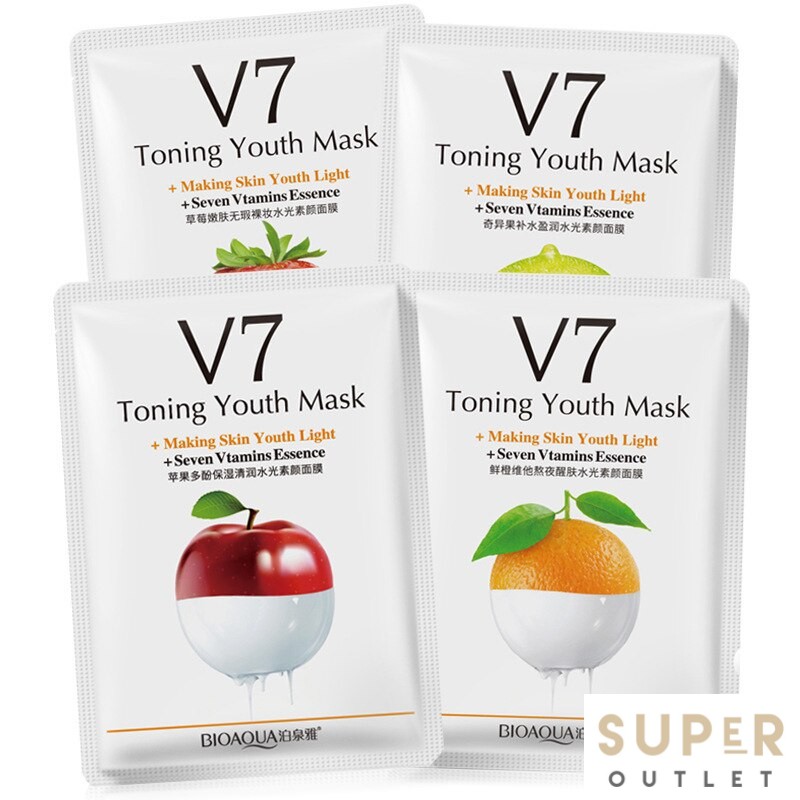 ภาพหน้าปกสินค้าของแท้  /ส่งด่วน/ล็อตใหม่ มาร์คหน้า มาส์กหน้า BIOAQUA V7 Toning Youth Mask แก้ปัญหาผิวหมองคล้ำเร่งด่วน วิตามิน 7 ชนิด