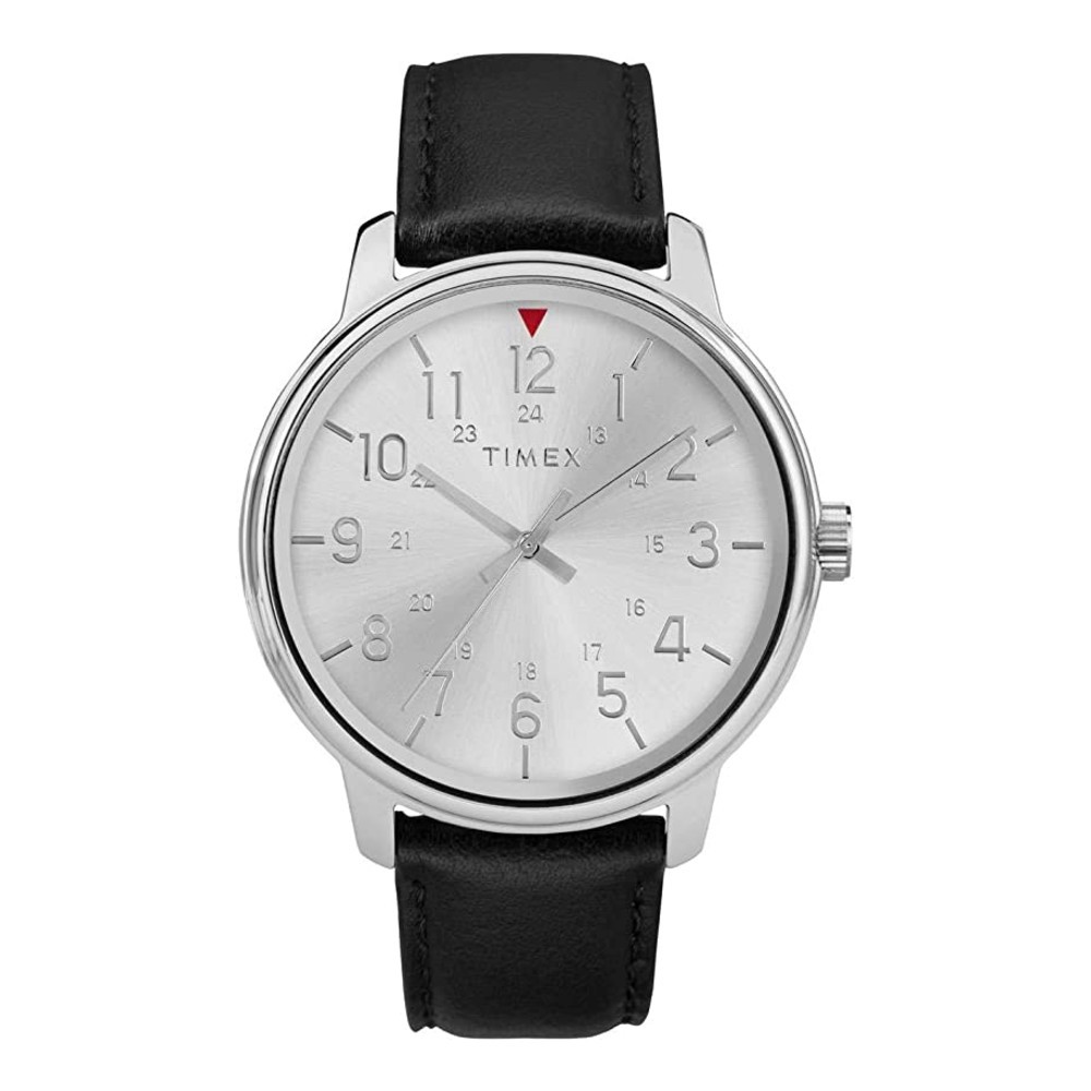 ภาพสินค้าTimex TW2R85300 นาฬิกาข้อมือผู้ชาย สายหนัง สีดำ หน้าปัด 43 มม. จากร้าน timex_officialshop บน Shopee ภาพที่ 1