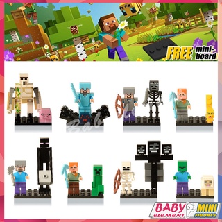 ฟิกเกอร์ Minecraft Steve Alex Skeleton Sheep Creeper Enderman ขนาดเล็ก 8 แบบ ของเล่นสําหรับเด็ก X0127