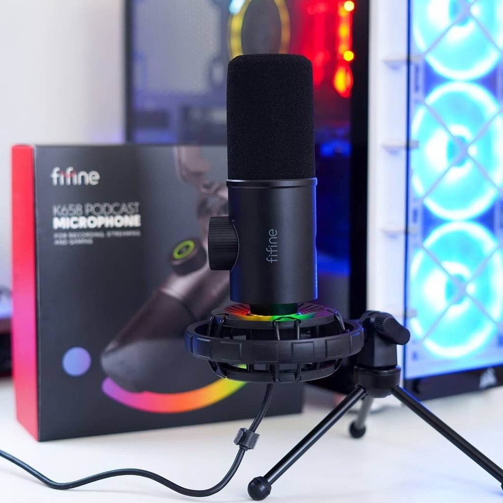 มีสินค้าพร้อมส่ง-ไมโครโฟนfifine-k658-podcast-usb-dynamic-microphoneรับประกันสินค้า1ปี