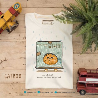 [S-5XL]Cat Box T-shirt เสื้อยืดกล่องแมว