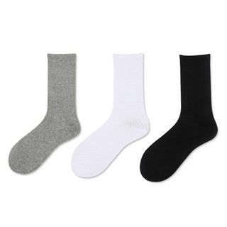 สินค้า KAFU D57 ถุงเท้าผ้าฝ้าย แบบเรียบง่าย สไตล์สปอร์ต ใส่สบาย สีดำ และสีขาว