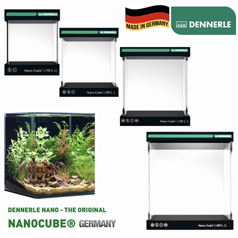 dennerle-ตู้ปลาขอบโค้ง-ทรงลูกเต๋า-cube-10l-20l-เลี้ยงปลา-กุ้ง-ของแท้-ถูกที่สุด-พร้อมส่ง